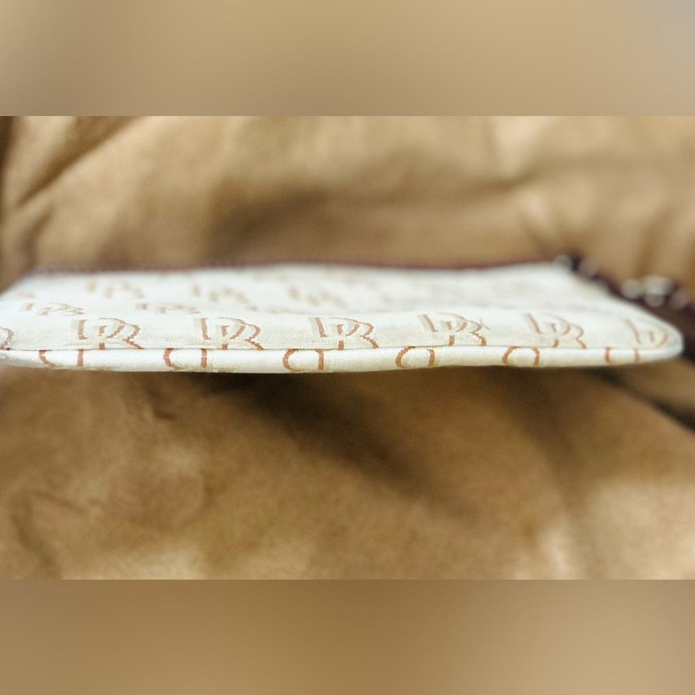 Dooney & Bourke Beige Monogram Wristlet with Brown Trim - Picture 10 of 15